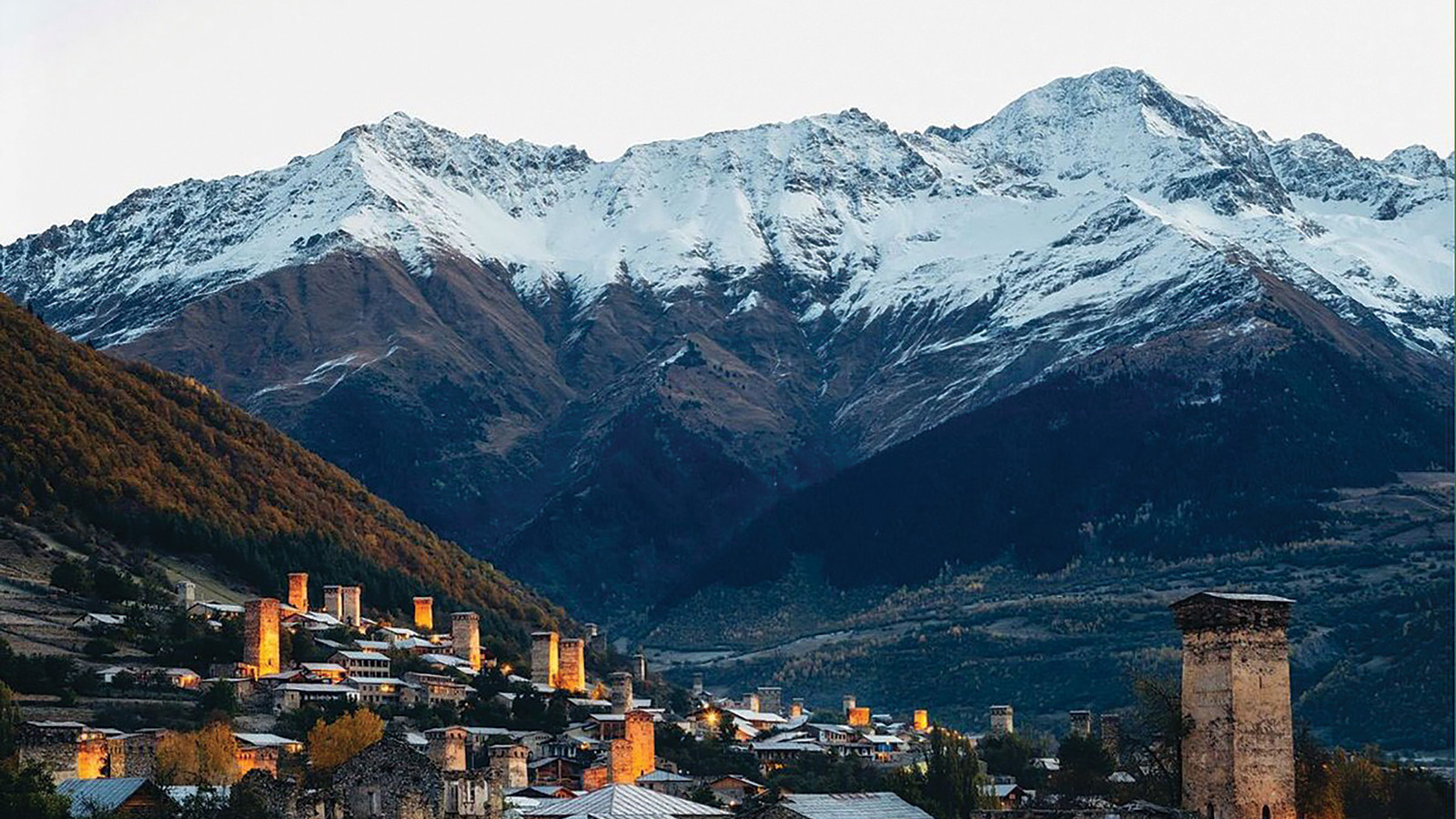 Mestia and Great Caucasus Mountains