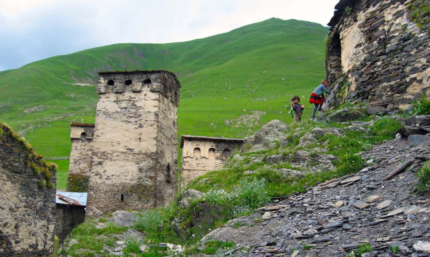 Sisters. Ushguli, Svaneti, Georgia