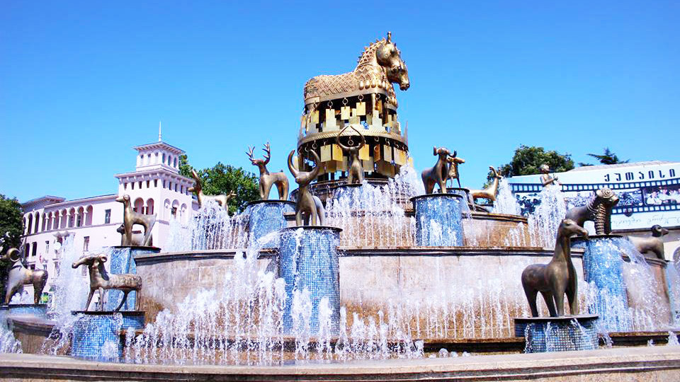 Brunnen, Hauptplatz von Kutaisi, Georgien