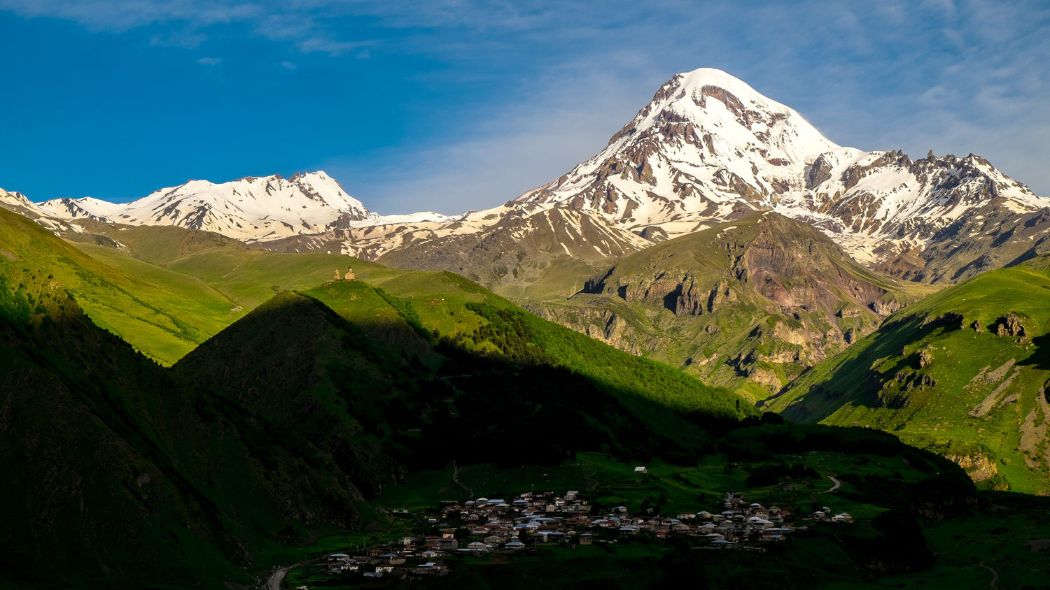 Gergeti and Kazbegi mountains