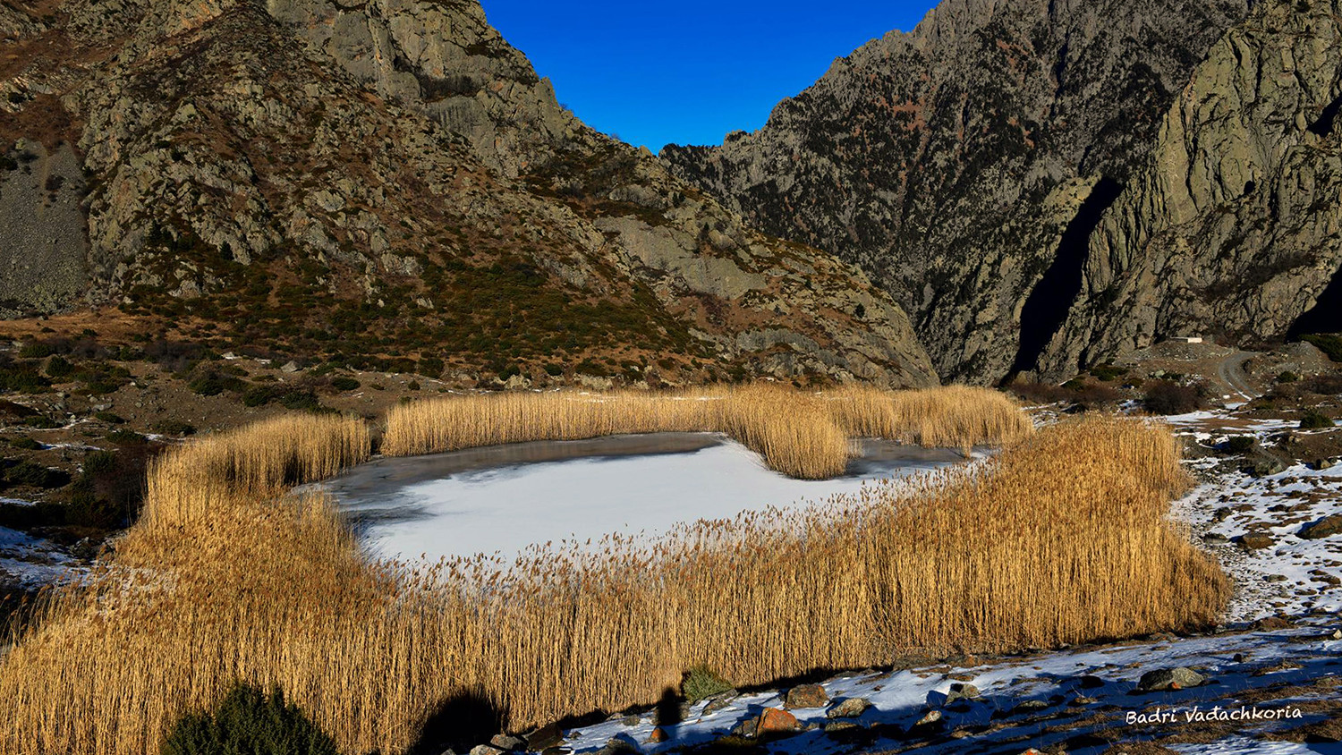Lake in Great Caucasus Mountains