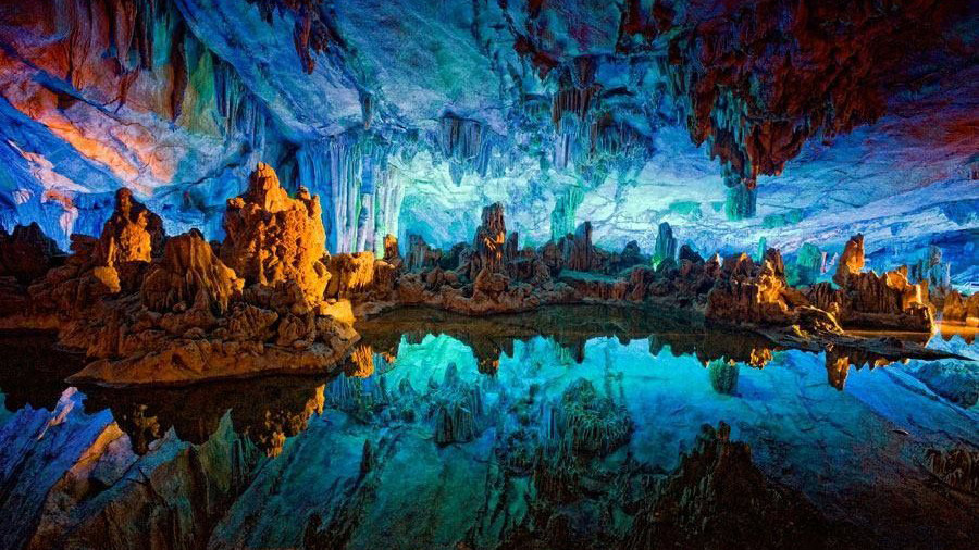 Prometheus caves. Underground lake