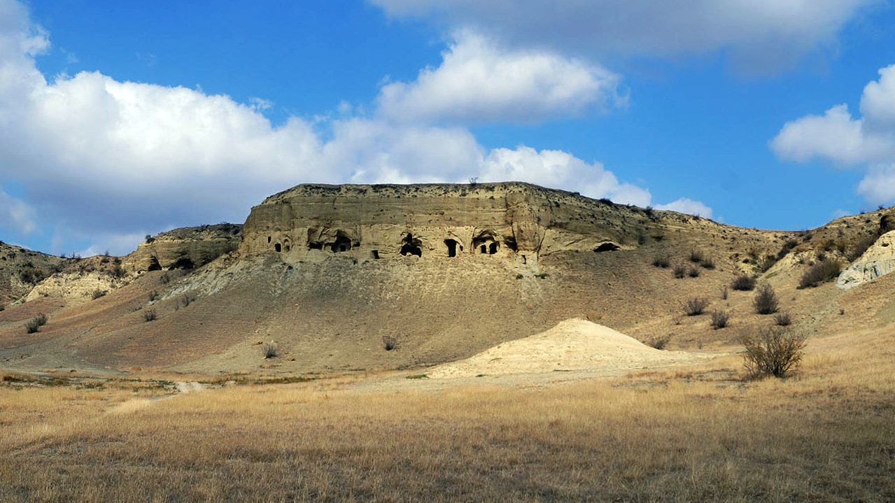 Davit-Gareja caves, semi-desert landscape.