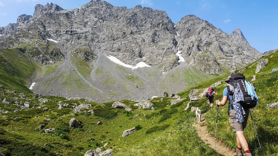 Hiking to Abudelauri lakes, Khevsureti, Georgia