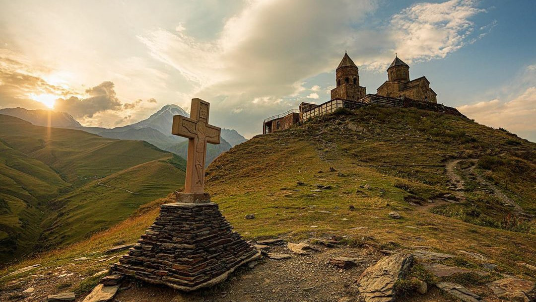 Kazbegi. Gergetische Dreifaltigkeitskirche