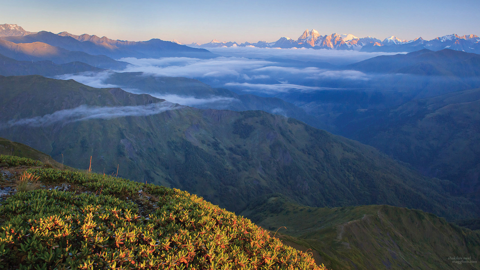 Zwei Gipfel des Mt. Uschba