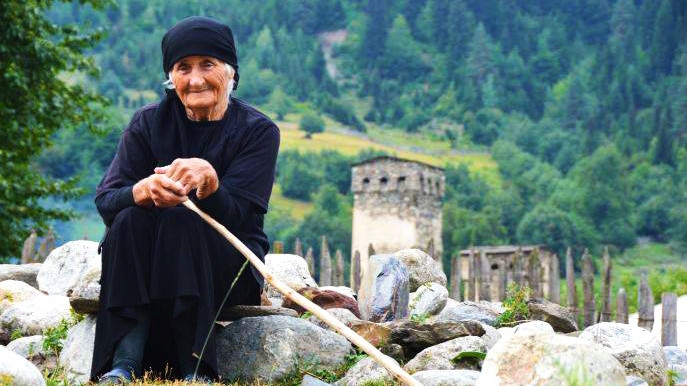 Großmutter aus Mestia, Georgia