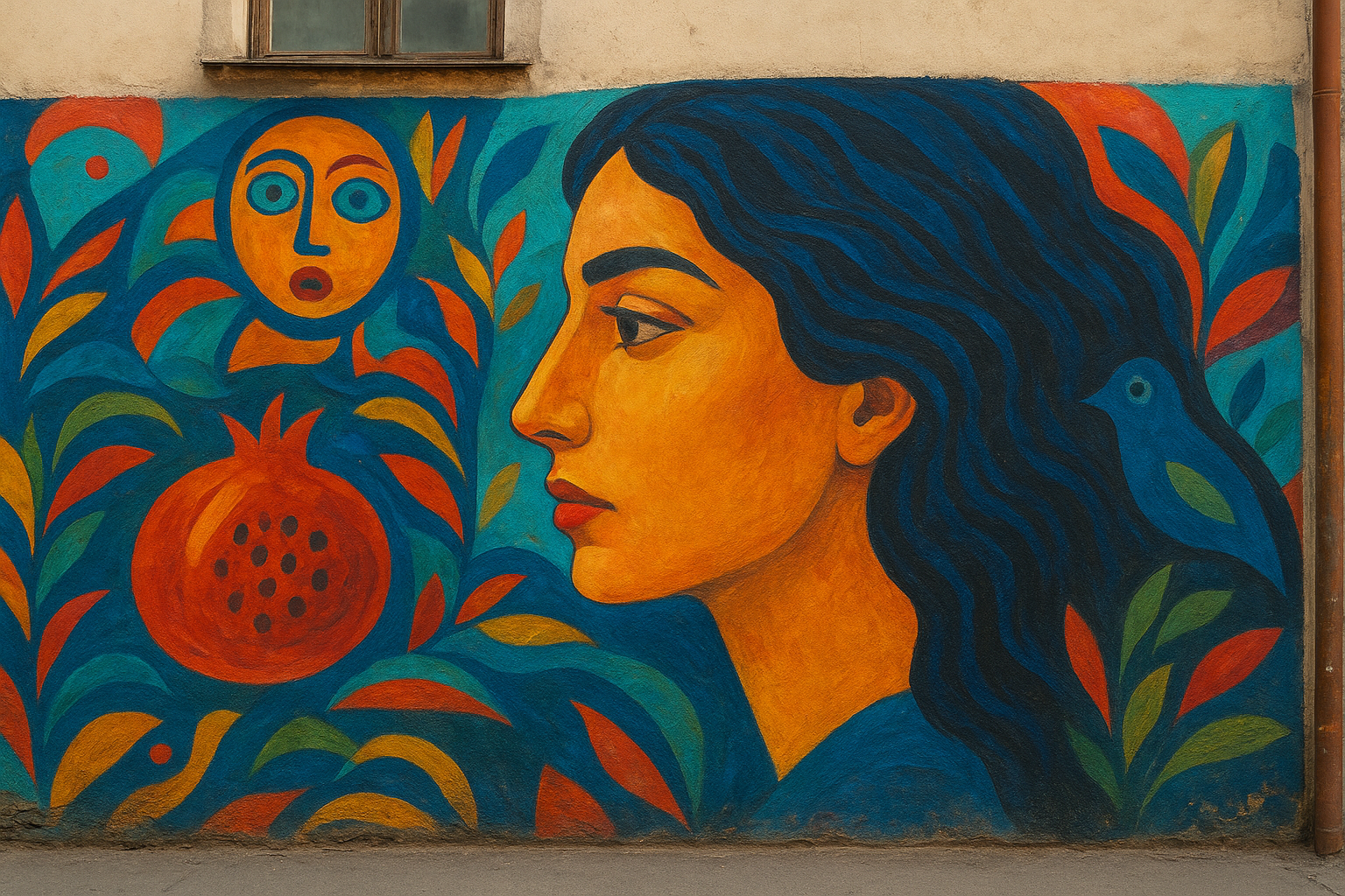 Wandmalerei und Street Art auf den Straßen von Tiflis